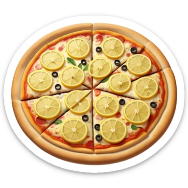 pizza with lemon slices on top sticker