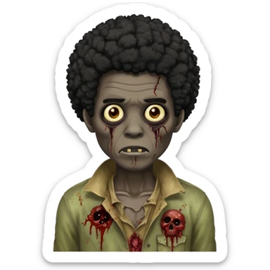 Zombie with a black Afro  sticker