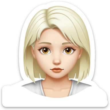 girl with half bleach wolfcut hair sticker