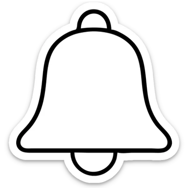 a bell icon with black outline and no fill sticker