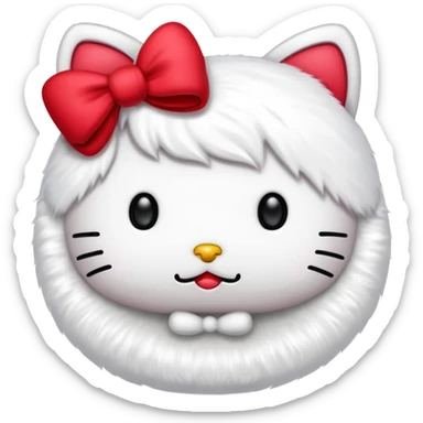 Fait un emoji comme hello kitty à la perfection en dessin normal sans 3d juste la tête  sticker