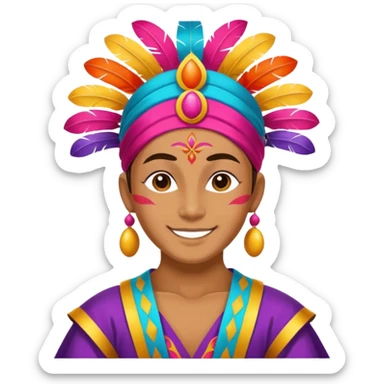 Uma pessoa zen  de carnaval fantasiado sticker