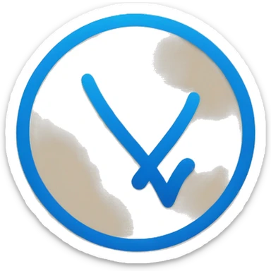 A blue Check mark in a blue circle sticker