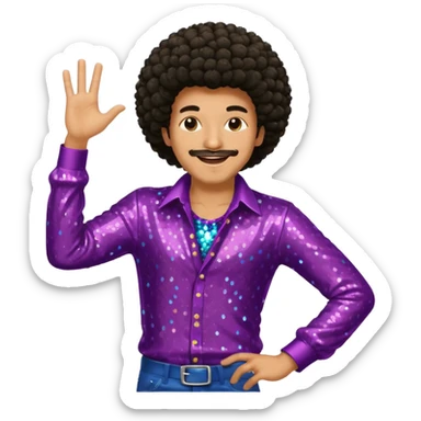 disco dancing man with afro sticker