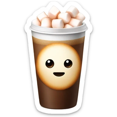 Hot coffee with marshmallows  sticker