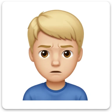 school student boy, light hair, irritated and showing dislike, saying something sticker