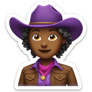 Purple cowgirl sticker