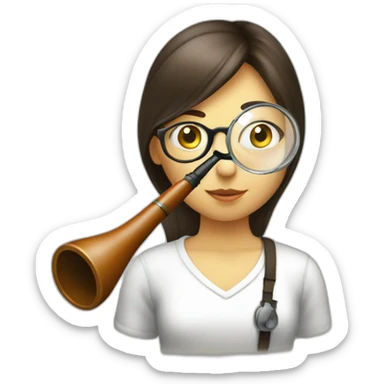 argentine girl magnifying glass and pipe sticker