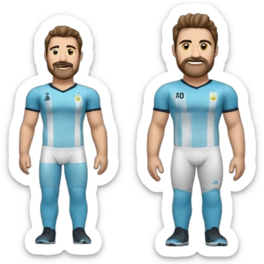 Cuerpo entero, sin bigote, jean, argentina jersey , hombre, 40 años, 120 kilos, 1.90 de altura sticker