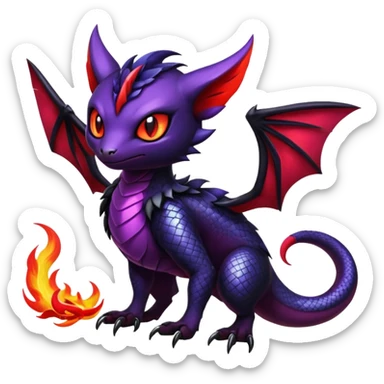 Shiny Epic Badass Gothic Noibat-Salandit-Litten-Hybrid sticker