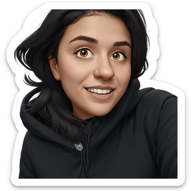 smiling girl in hoodie sticker