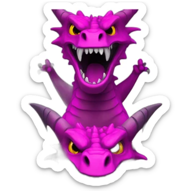 black and magenta angry dragon sticker