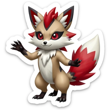 Shiny Zigzagoon-Zorua-Zangoose-Hybrid (Full body) sticker