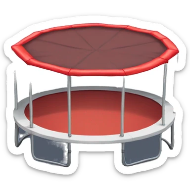A red  trampoline with out A roof sticker