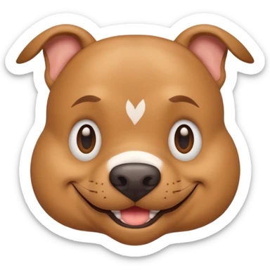 light brown pocket bully facing forwards, head and shoulders. smiling sticker