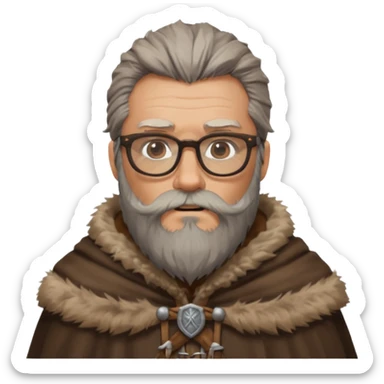 Glasses-Wearing wild viking büst sticker