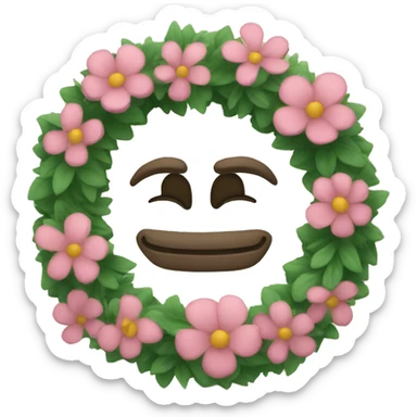 Pole with flowers wreath sticker