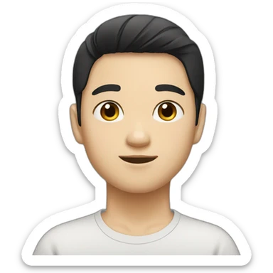 white boy kind asian medium black hair sticker