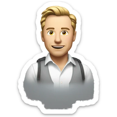 ilon musk runs left sticker