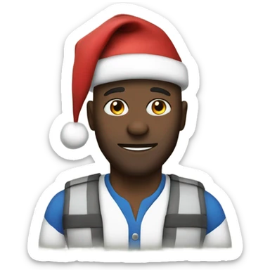 Myself dressed as Santa in front of a Christmas tree  sticker