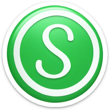 Make me an emoji of a green circle with the letter S in white sticker