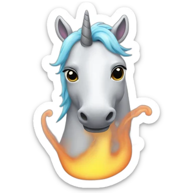 Une licorne qui fume sticker