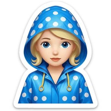 blue polka dot raincoat sticker