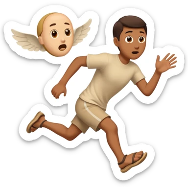 Running away from flying sandal sticker