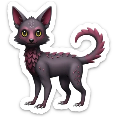 black Trico-hybrid-creature dark burgundy (full body) sticker