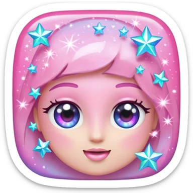 The glittering flashes of sparkles of pink color sticker