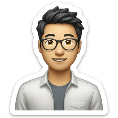 asian teen computer science major intern as software engineer in a cool tech startup sticker