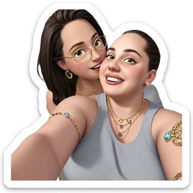 intimate selfie with jewelry sticker