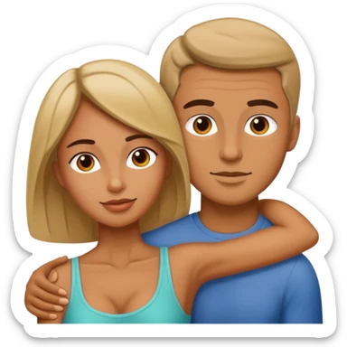 Woman straddling man sticker