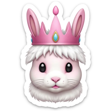 bunny with pink crown sticker