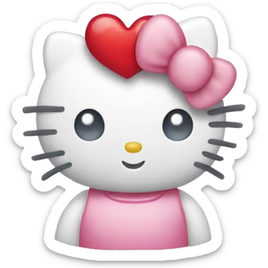 hello kitty with heart sticker