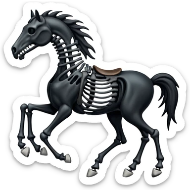 Black skeleton horse sticker