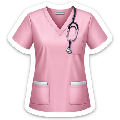 light pink medical scrubs uniform folded neatly without any human wearing it sticker