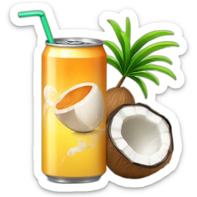 energy drink with coconut sticker