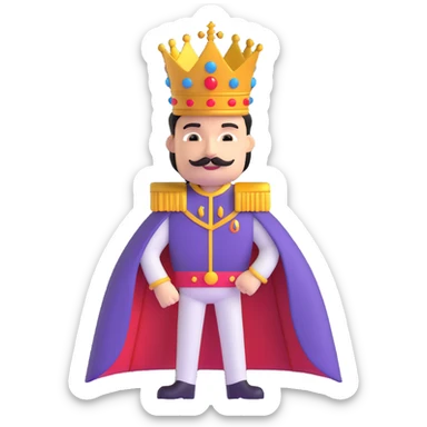 Freddie Mercury with crown and royal cape sticker