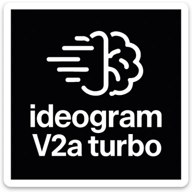 recreate this logo with text of "ideogram V2a turbo", MAKE IT FIT IN SQAURE  sticker
