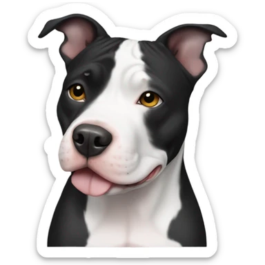 Black and white american pitbull sticker