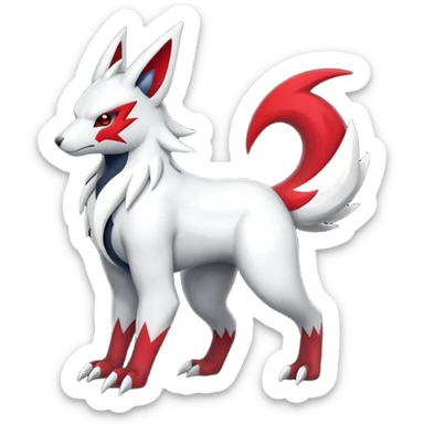 Absol-Zoroark-Zangoose-Fusion (full body) sticker