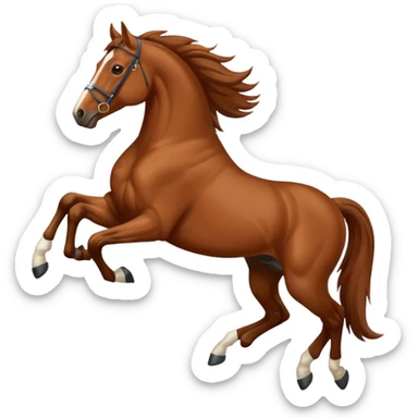Bay horse jumping sticker