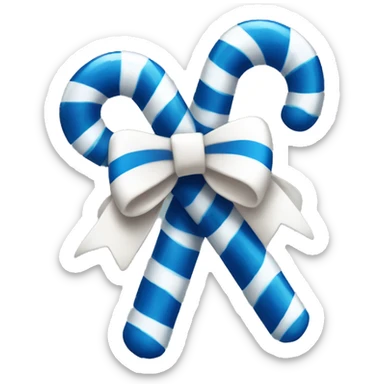 dark blue and white candy cane with white bow  sticker