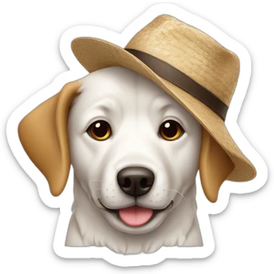 Chien avec chapeau sticker