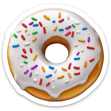 White glazed donut sticker