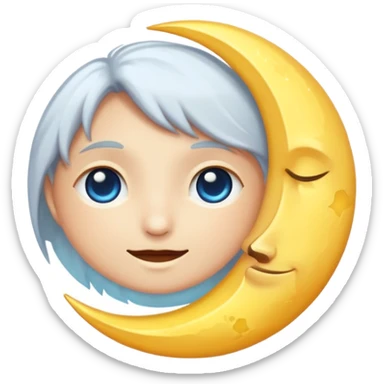 Gentle moon radiating emotional magic sticker