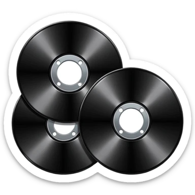 two black computer disk sticker