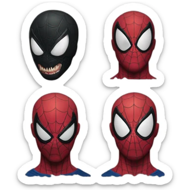 Venom Spidey  man faces sticker