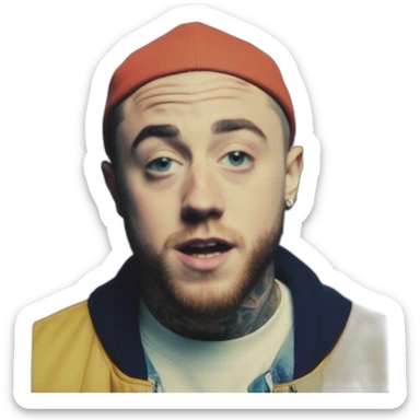 Mac miller in a polaroid shot sticker